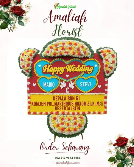 Papan Bunga Pernikahan Ampelgading